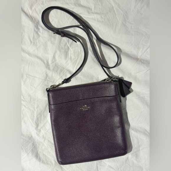 Coach Deep Purple Leather Handbag - Picture 1 of 5